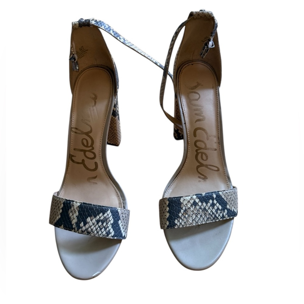 Sam Edelman Women's Snakeskin Sandals Grey & Tan 
9 1/2